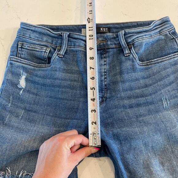 Kut from the Kloth Distressed Slim Fit Cropped Jeans Size 8 - Picture 8 of 11